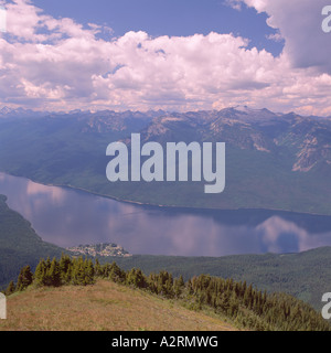 Slocan See und Valhalla Palette in Selkirk Mountains, BC, British Columbia, Kanada - Kootenay Region Stockfoto