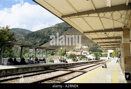 Bahnhof von Pinhao auf dem Douro-Tal Portugal Stockfoto