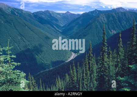 Selkirk Mountains, Tischler Creek & Sandon, BC, Britisch-Kolumbien, Kanada - historische "Silver Rush" Bergbaugebiet, Kootenay Region Stockfoto