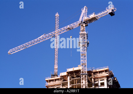 Bau Kran auf einer Baustelle Hochhaus in der Stadt Vancouver British Columbia Kanada Stockfoto