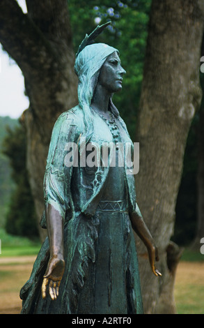 Virginia Colonial National Park in Jamestown 1. dauerhafte englische Siedlung in Amerika 1607 Pocahontas Statue Stockfoto