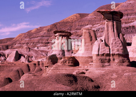 Hoodoos in die Badlands in der Nähe von Drumheller, Alberta, Kanada Stockfoto