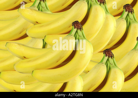 Banane (Musa Paradisiaca), Bündel Bananen auf einem Markt Stockfoto