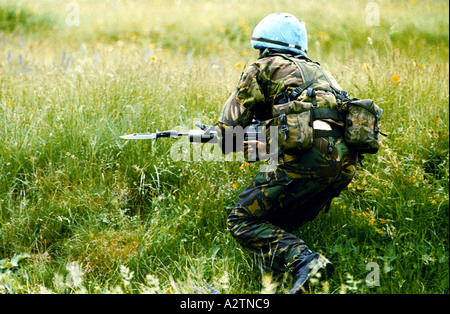 Zentral-Bosnien Juni 1995 britischen Soldaten aus dem Devon Dorsets während live Feuer Ausbildung Stockfoto