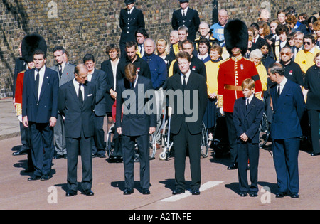 Beerdigung von Prinzessin Diana zentralen London Sept 1997 Mitglieder der königlichen Familie Herr Charles Althorp 1997 Stockfoto