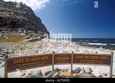 Kap der guten Hoffnung, Südafrika.  Die meisten südwestlichsten Punkt des afrikanischen Kontinents. Stockfoto