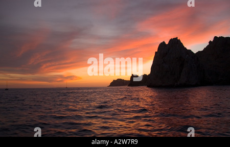 Meer Sonnenuntergang am Cabo San Lucas Mexiko Stockfoto