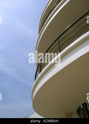 Balkon des De La Warr Pavilion Bexhill on Sea England 1222 gebogen Stockfoto