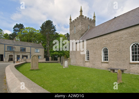 Nordirland Selbstabholermarkt Ulster Folk and Transport Museum Ballycultra Stadtkirche von Irland Stockfoto