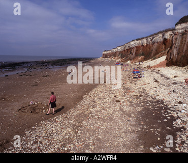 Die Küstenstadt Hunstanton, an der North Norfolk Küste neben der Walsh an einem Sommertag Stockfoto