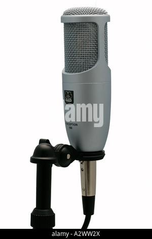 Mikrofon Shure Klassik Adler dynamische Studio Ausschnitt ausschneiden weißen Hintergrund Ko ausfallende elektro mechanisches Gerät Stockfoto