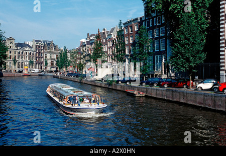 Kanal Bootsfahrt Niederlande Holland Amsterdam Stockfoto