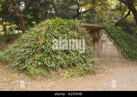 Tokyo Japan Hamarikyu Garten nahe dem Sumida-Fluss Ente war Feld und verstecken Stockfoto