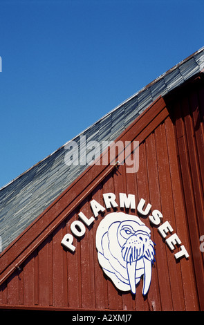 Polarmuseet, das Polar-Museum, untergebracht im alten Zolllager, eingebettet in die historische Skansen Bereich Tromsø, Norwegen, Skandinavien Stockfoto