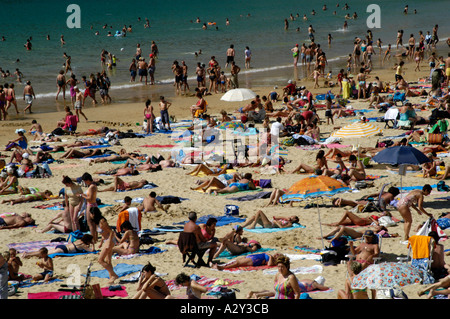 Strand von La Concha, San Sebastian, Spanien Stockfoto