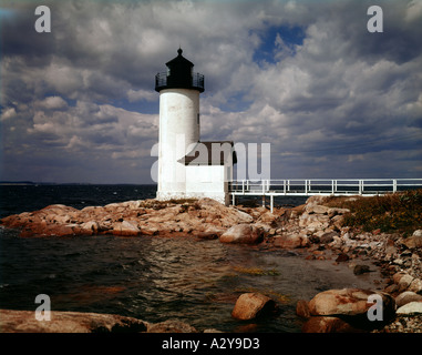 Annisquam Harbor Leuchtturm auf Wigwam Punkt und Ipswich Bay of Cape Ann in Massachusetts Stockfoto