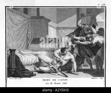 Selbstmord Marcus Cato Stockfoto
