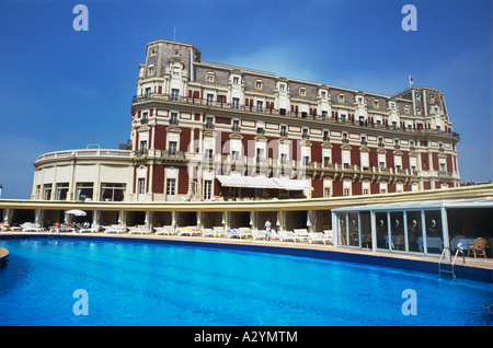 Befindet sich prominent in Biarritz neben dem Grand Plage und bedeutet das Hotel du Palais imperial Luxus und Stil Stockfoto