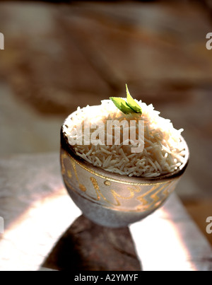 Schüssel mit Reis Stockfoto