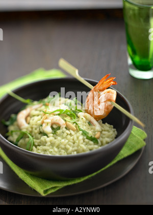 Garnelen-risotto Stockfoto