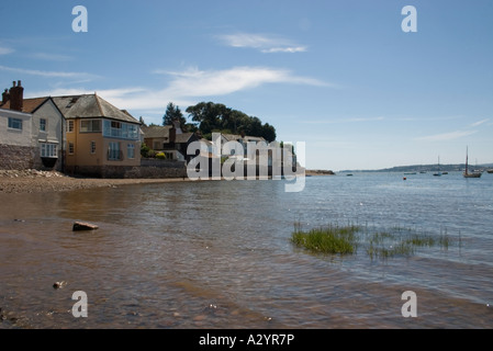 Blick auf Lympstone flussabwärts in Richtung Exmouth Stockfoto