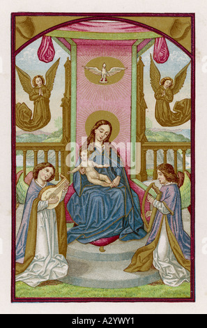 Mary Jesus Angels Stockfoto