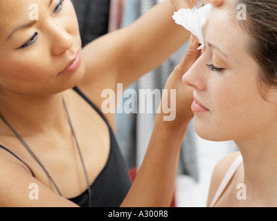 Modell mit geschminkt Stockfoto