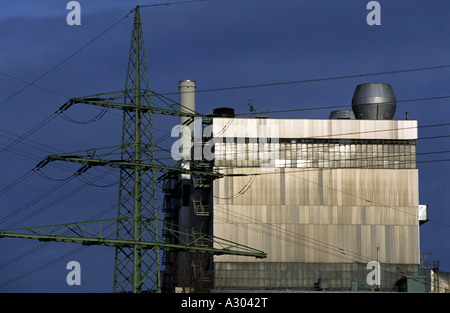 Lausward erdgasbefeuerten Kraftwerks, Düsseldorf. North Rhine-Westphalia, Germany. Stockfoto