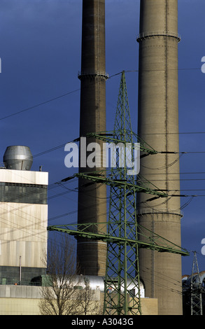 Lausward Erdgas-Kraftwerk, Düsseldorf. North Rhine-Westphalia, Germany. Stockfoto