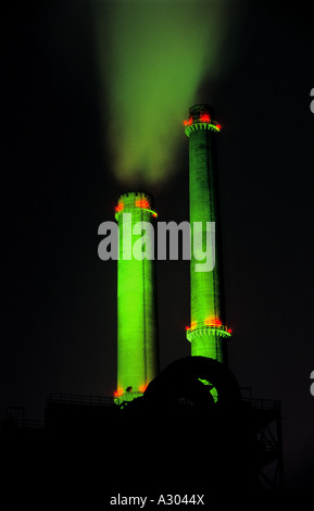 Lausward erdgasbefeuerten Kraftwerks, Düsseldorf. North Rhine-Westphalia, Germany. Stockfoto