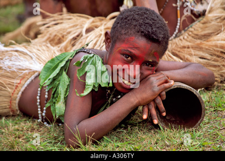 Stamm-Kinder am Singen Singen Festival Mt Hagen Papua Neu Guinea Stockfoto