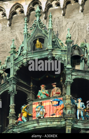Uhrturm des neuen Rathauses Kapital Stadt von Bayern München Stockfoto