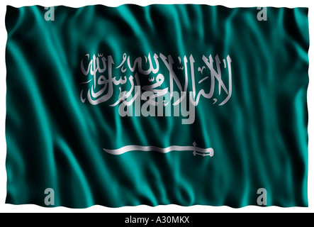 Nationalflagge von Saudi Arabien Stockfoto