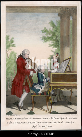 Mozart 7 und Familie Stockfoto