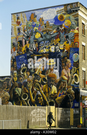 Wandbild in Dalston Junction, Hackney Stockfoto