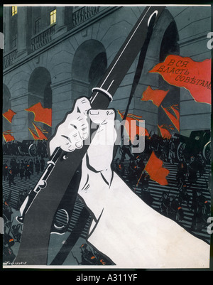 Russische Poster Ca 1917 Stockfoto