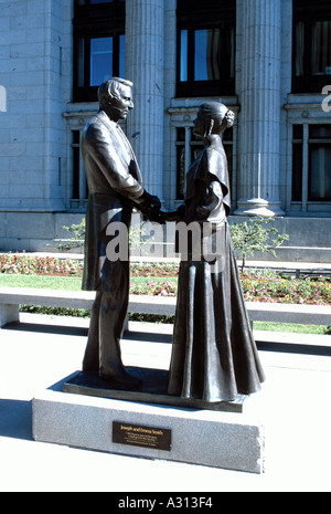 Denkmal für Joseph und Emma Smith, Tempelplatz, Salt Lake City, Utah, USA Stockfoto