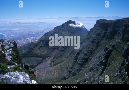 Blick vom Tafelberg in Südafrika Stockfoto