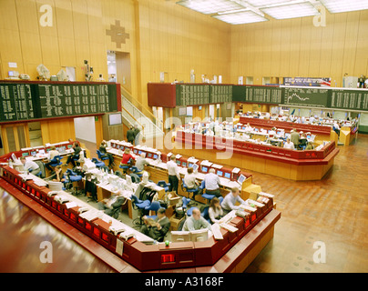 Handelssaal der Frankfurter Wertpapierbörse. Die Borse. Stockfoto