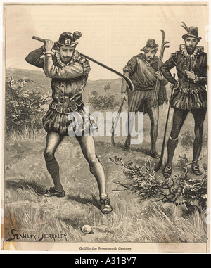 Golf im 17. Jahrhundert Stockfoto