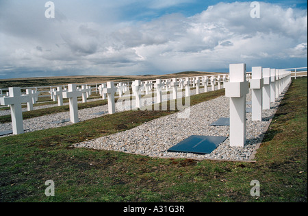 Argentinische Friedhof (Cementerio de Darwin), Darwin, East Falkland, Falkland-Inseln, Süd-Atlantik Stockfoto