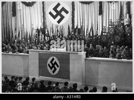 Hitler spricht im Palace Stockfoto