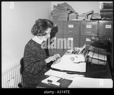 1970er Jahre Schreibkraft Stockfoto