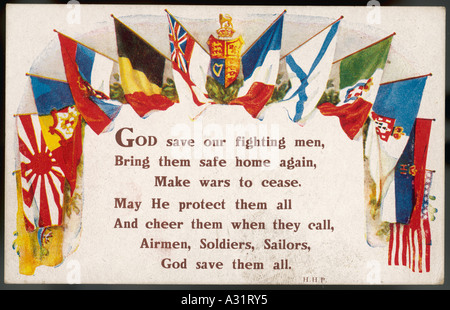 Ww1 Postkarte Gebet Stockfoto