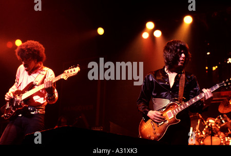 THIN LIZZY - UK-Rock-Band mit Phil Lynott auf der linken Seite und Scott Gorham Stockfoto