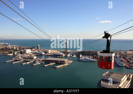 Luftaufnahme der Stadt Barcelona und marina Stockfoto