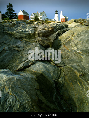 USA-MAINE: Pemaquid Point Lighthouse Stockfoto