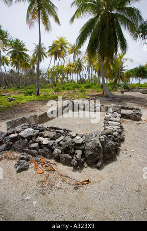 Marae Fakarava Tuamotu-Inseln, Französisch-Polynesien Stockfoto