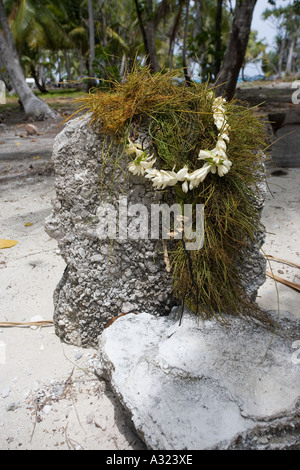 Marae Fakarava Tuamotu-Inseln, Französisch-Polynesien Stockfoto