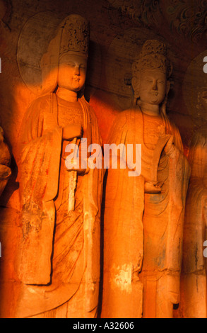 Buddhistischen Höhle Schnitzereien an Dazu China 3 Stockfoto